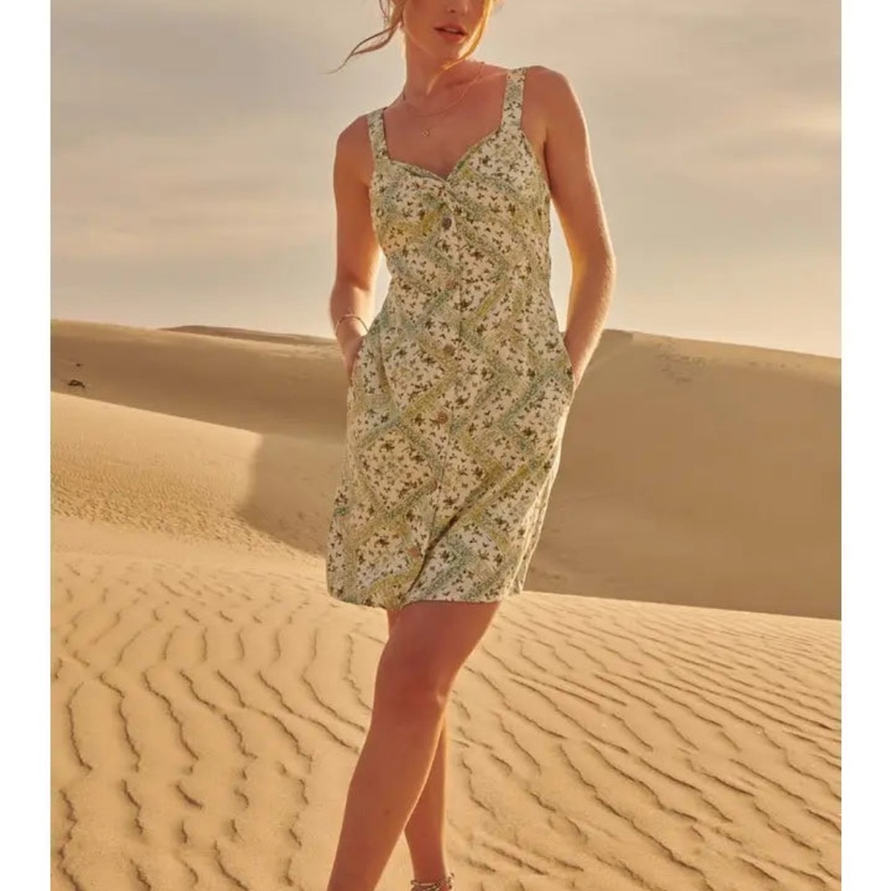 NWT Promesa Green and White Floral Mini Dress Size S